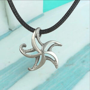 Bbbyrsj-pendentif-etoile-de-mer-bijou-collier-de-mer Pendentif étoile de mer élégant, symbole de l'océan, parfait pour les passionnés de plongée et d'aventure marine.