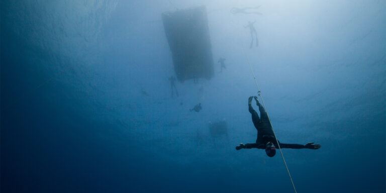 Plongée libre dans un monde sous-marin fascinant, explorant les profondeurs de l'océan.