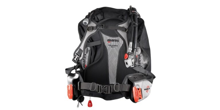 Gilet de sauvetage Mares pour plongée, équipement essentiel pour l'exploration sous-marine.