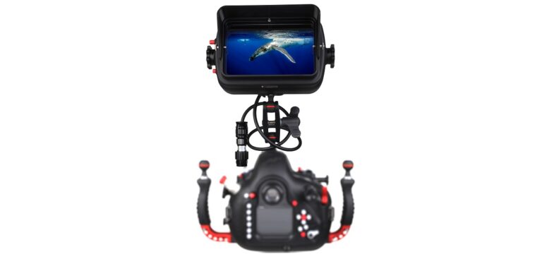 Appareil photo sous-marin pour capturer la vie marine en haute définition.