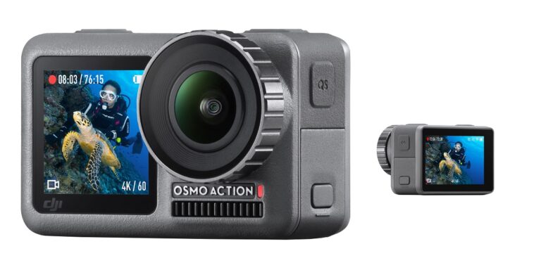 Caméra sous-marine Osmo Action, idéale pour capturer la vie marine en 4K.