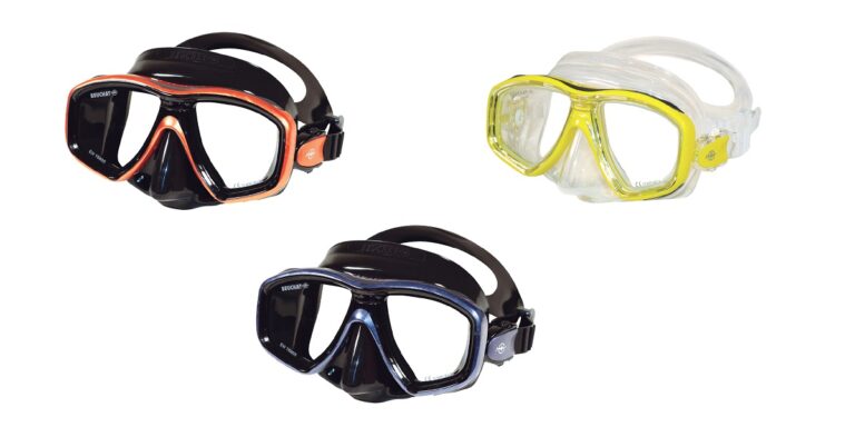 Masques de plongée colorés pour explorer le monde sous-marin en toute sécurité.