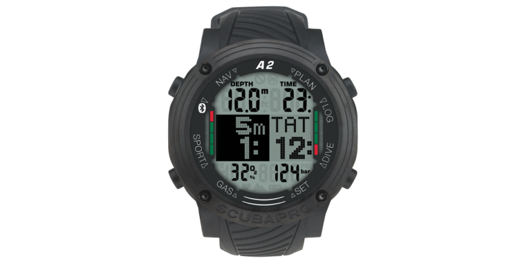 Montre de plongée Scubapro A2, idéale pour les explorations sous-marines et la navigation.