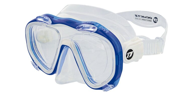 Masque de plongée transparent, parfait pour explorer le monde sous-marin en toute clarté.