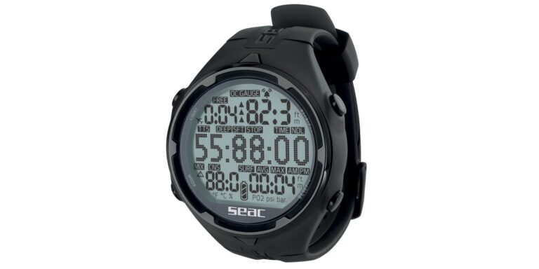 Montre de plongée numérique SEAC, idéale pour les explorations sous-marines et les plongeurs.
