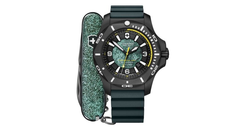Montre de plongée Victorinox, design inspiré du monde sous-marin, robuste et fonctionnelle.