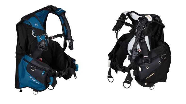 Équipement de plongée sous-marine, gilets stabilisateurs pour une expérience aquatique sécurisée.