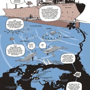 745884-001-C Cette illustration met en évidence l'impact dévastateur des marées noires sur l'écosystème marin, soulignant l'urgence env...