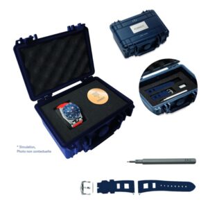 Découvrez l'élégance sous-marine avec cette montre de plongée, soigneusement présentée dans un coffret étanche. #AventureM...