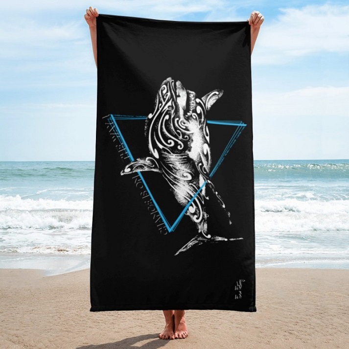 Serviette noire requin