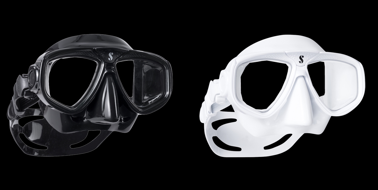 Masques de plongée en noir et blanc, essentiels pour explorer les fonds marins en toute clarté.