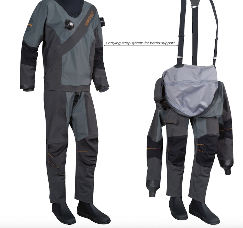 Combinaison de plongée technique offrant confort et protection pour les explorations sous-marines.