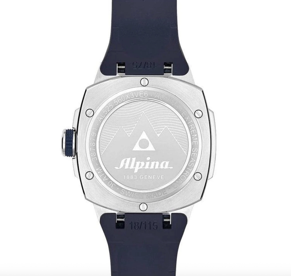 Montre de plongée Alpina, résistante à 300 mètres, idéale pour les aventuriers sous-marins.