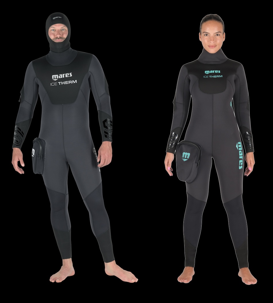 Combinaisons de plongée Mares Ice Therm, idéales pour explorer les profondeurs sous-marines.